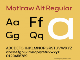 MotirawAltRegular Version 1.000;YWFTv17图片样张