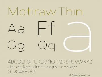 MotirawThin Version 1.000;YWFTv17 Font Sample