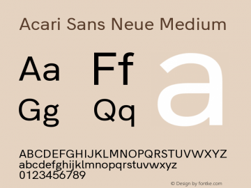 Acari Sans Neue Medium Version 1.045;September 13, 2019;FontCreator 11.5.0.2425 64-bit; ttfautohint (v1.6)图片样张