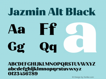 Jazmin Alt Black Version 1.001;hotconv 1.0.109;makeotfexe 2.5.65596 Font Sample