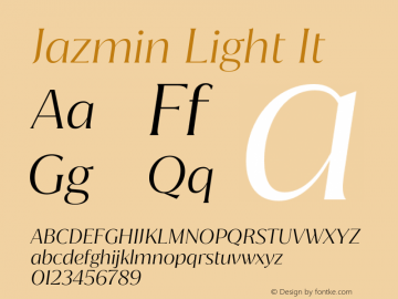 Jazmin Light It Version 1.001;hotconv 1.0.109;makeotfexe 2.5.65596图片样张