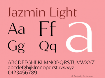 Jazmin Light Version 1.001;hotconv 1.0.109;makeotfexe 2.5.65596图片样张