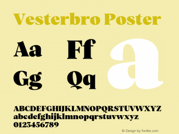 Vesterbro-Poster Version 1.400 Font Sample