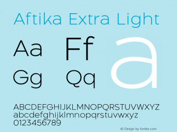 AftikaExtraLight Version 1.000;hotconv 1.0.109;makeotfexe 2.5.65596;YWFTv17 Font Sample