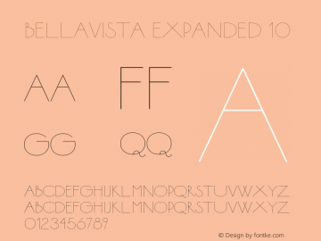 Bellavista Expanded 10 Version 1.000 Font Sample