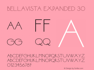 Bellavista Expanded 30 Version 1.000 Font Sample