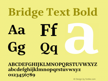 Bridge Text Bold Version 1.000 Font Sample