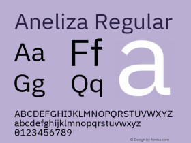 Aneliza Version 3.001;September 8, 2019;FontCreator 11.5.0.2425 64-bit; ttfautohint (v1.6)图片样张