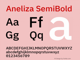 Aneliza SemiBold Version 3.001;September 8, 2019;FontCreator 11.5.0.2425 64-bit; ttfautohint (v1.6)图片样张