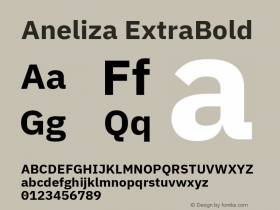 Aneliza ExtraBold Version 3.001;September 8, 2019;FontCreator 11.5.0.2425 64-bit; ttfautohint (v1.6)图片样张