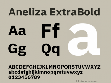 Aneliza ExtraBold Version 3.001;September 8, 2019;FontCreator 11.5.0.2425 64-bit; ttfautohint (v1.6) Font Sample
