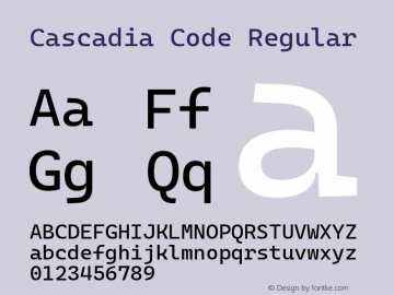 Cascadia Code Version 1909.16图片样张