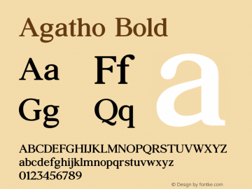 Agatho Bold Version 1.002;Fontself Maker 3.3.0图片样张