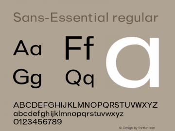 Sans-Essential regular 0.1.0 Font Sample