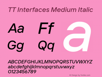 TTInterfaces-MediumItalic Version 1.000;YWFTv17图片样张