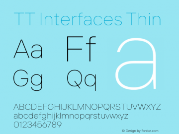 TT Interfaces Thin Version 1.000;YWFTv17 Font Sample