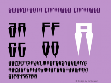 Swordtooth Expanded Version 1.0; 2017 Font Sample