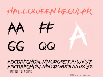 Halloween Version 1.00;September 11, 2019;FontCreator 11.0.0.2408 32-bit图片样张