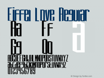 Eiffel Love Version 1.00;September 21, 2019;FontCreator 11.5.0.2430 64-bit Font Sample