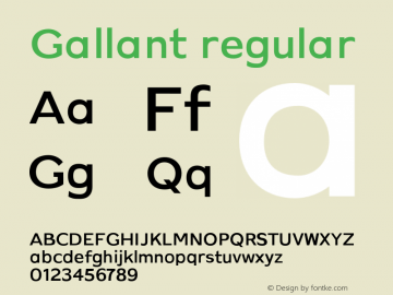 Gallant regular 0.1.0 Font Sample