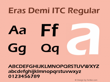 Eras Demi ITC Regular Version 1.00 Font Sample