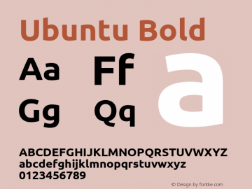Ubuntu Bold 0.83 Font Sample
