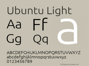 Ubuntu Light 0.83 Font Sample