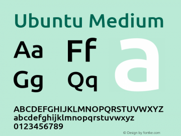 Ubuntu Medium 0.83 Font Sample