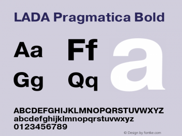 LADA Pragmatica Bold Version 001.000图片样张