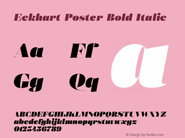 Eckhart Poster Extra Black Italic Version 1.000;hotconv 1.0.109;makeotfexe 2.5.65596 Font Sample