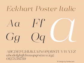 Eckhart Poster Light Italic Version 1.000;hotconv 1.0.109;makeotfexe 2.5.65596图片样张