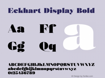 Eckhart Display Extra Black Version 1.000;hotconv 1.0.109;makeotfexe 2.5.65596 Font Sample