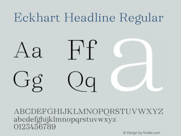 Eckhart Headline Light Version 1.000;hotconv 1.0.109;makeotfexe 2.5.65596 Font Sample