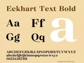 Eckhart Text Bold Version 1.000;hotconv 1.0.109;makeotfexe 2.5.65596 Font Sample