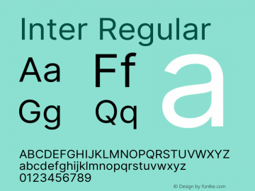 Inter Regular Version 3.010;git-aca7606f2 Font Sample