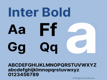 Inter Bold Version 3.010;git-aca7606f2 Font Sample