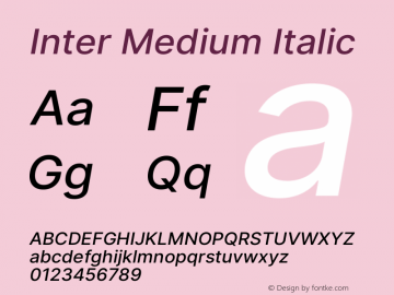 Inter Medium Italic Version 3.010;git-aca7606f2图片样张