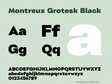 Montreux Grotesk Black Version 1.000;hotconv 1.0.109;makeotfexe 2.5.65596图片样张