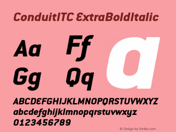 ConduitITC-ExtraBoldItalic Version 001.000图片样张