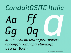 ConduitOSITC-Italic Version 001.000 Font Sample