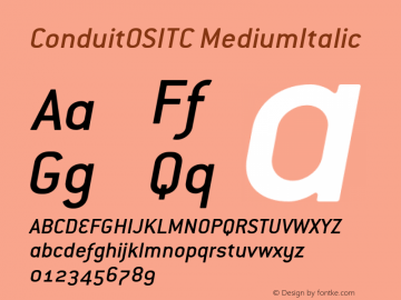 ConduitOSITC-MediumItalic Version 001.000图片样张