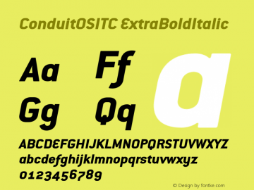 ConduitOSITC-ExtraBoldItalic Version 001.000图片样张