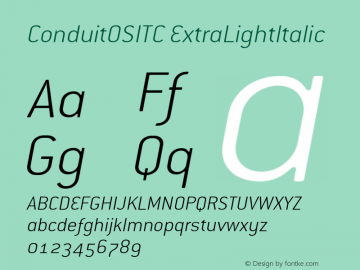 ConduitOSITC-ExtraLightItalic Version 001.000图片样张