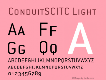 ConduitSCITC-Light Version 001.000 Font Sample