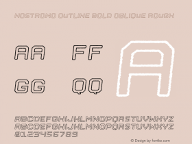 Nostromo Outline Bold Oblique Rough Version 1.000;hotconv 1.0.109;makeotfexe 2.5.65596 Font Sample