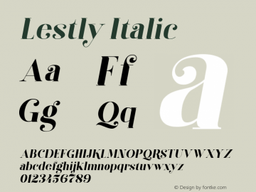 Lestly-Italic Version 1.000图片样张