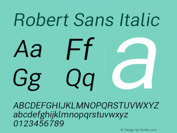 RobertSans-Italic Version 12.135;September 28, 2019;FontCreator 11.5.0.2425 64-bit Font Sample