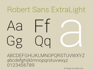RobertSans-ExtraLight Version 12.135;September 28, 2019;FontCreator 11.5.0.2425 64-bit图片样张