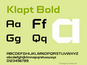 Klapt Bold Version 1.000;hotconv 1.0.109;makeotfexe 2.5.65596图片样张