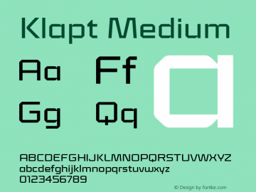 Klapt Medium Version 1.000;hotconv 1.0.109;makeotfexe 2.5.65596图片样张